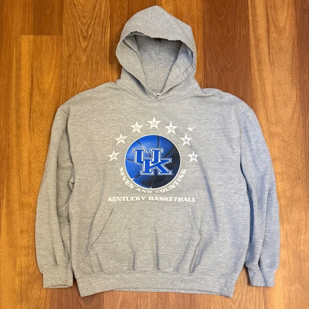 Vintage University of Kentucky Basketball Hoodie Sweatshirt Men's Size Large